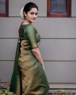 MOKSHA TRENDS Women's Pure Soft Kanjivaram Silk Saree | Banarasi Style Sari With Unstitched Blouse Piece | Wedding Collection - Image 3