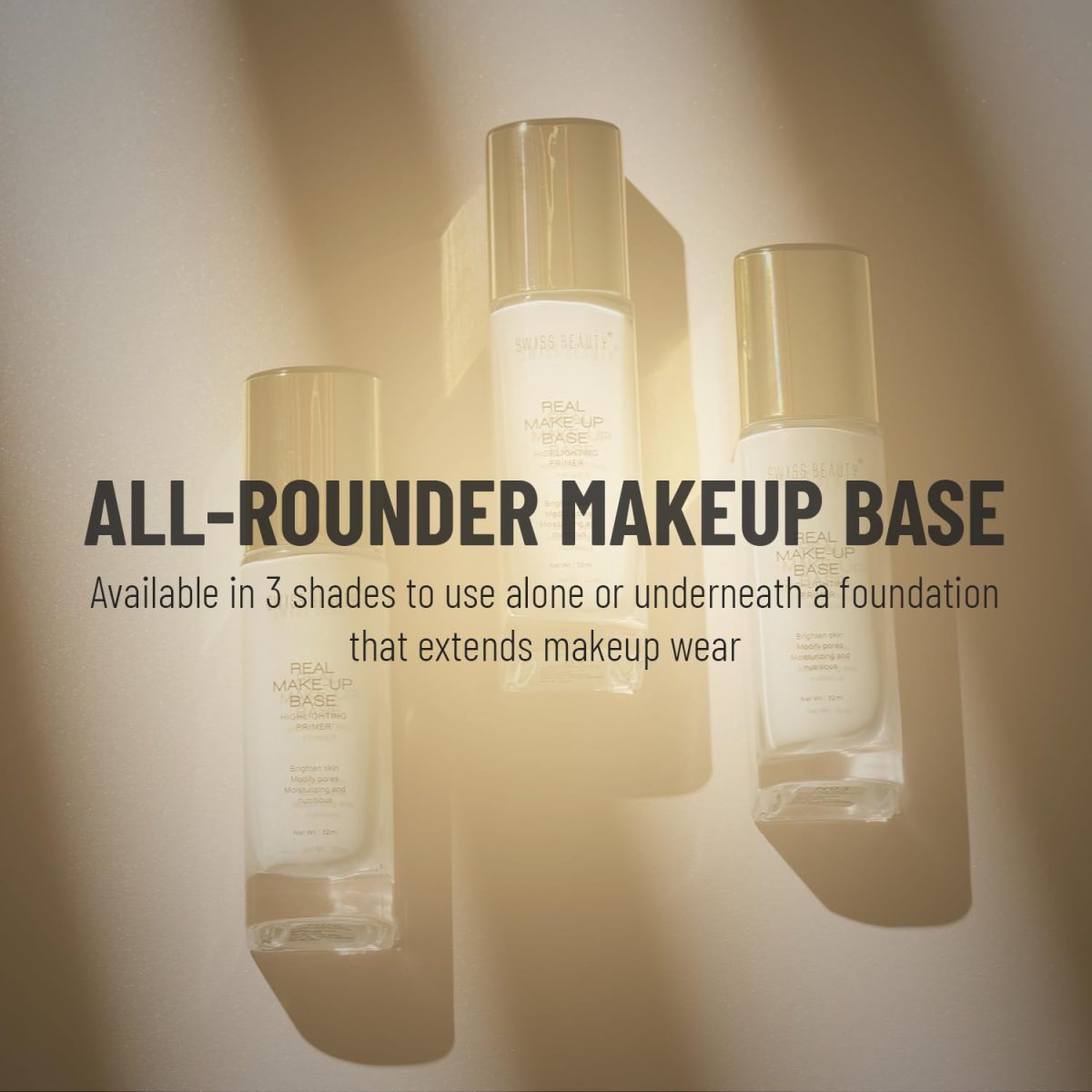 Swiss Beauty Real Makeup Base Highlighting Primer| Skin-Hydrating Poreless Primer With Natural Glow Finish For Face Makeup |Shade - Natural Tint, 32Ml - Image 5