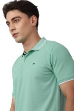 Peter England Men's Snug Fit Solid Polo T-Shirt with Coloured Collar Tipping| Cotton Rich| Premium Pique Weave - Image 3