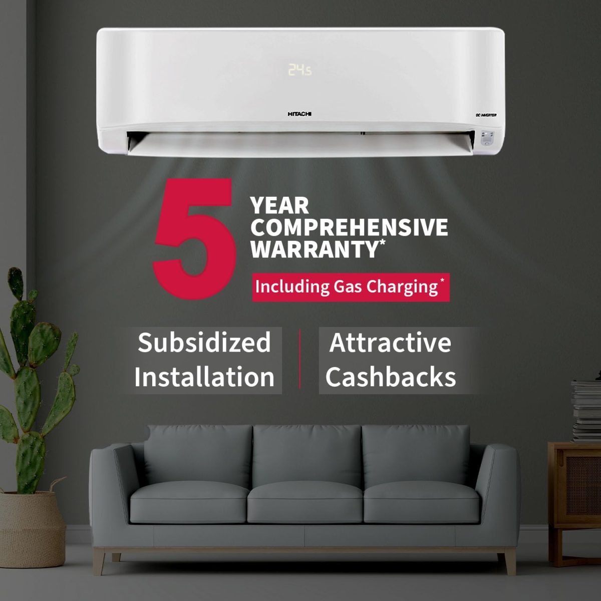 Hitachi 1.5 Ton Class 5 Star, 4-Way Swing, ice Clean, Xpandable+, Inverter Split AC (100% Copper, Dust Filter,5400STXL RAS.G518PCCIBT, White) - Image 2