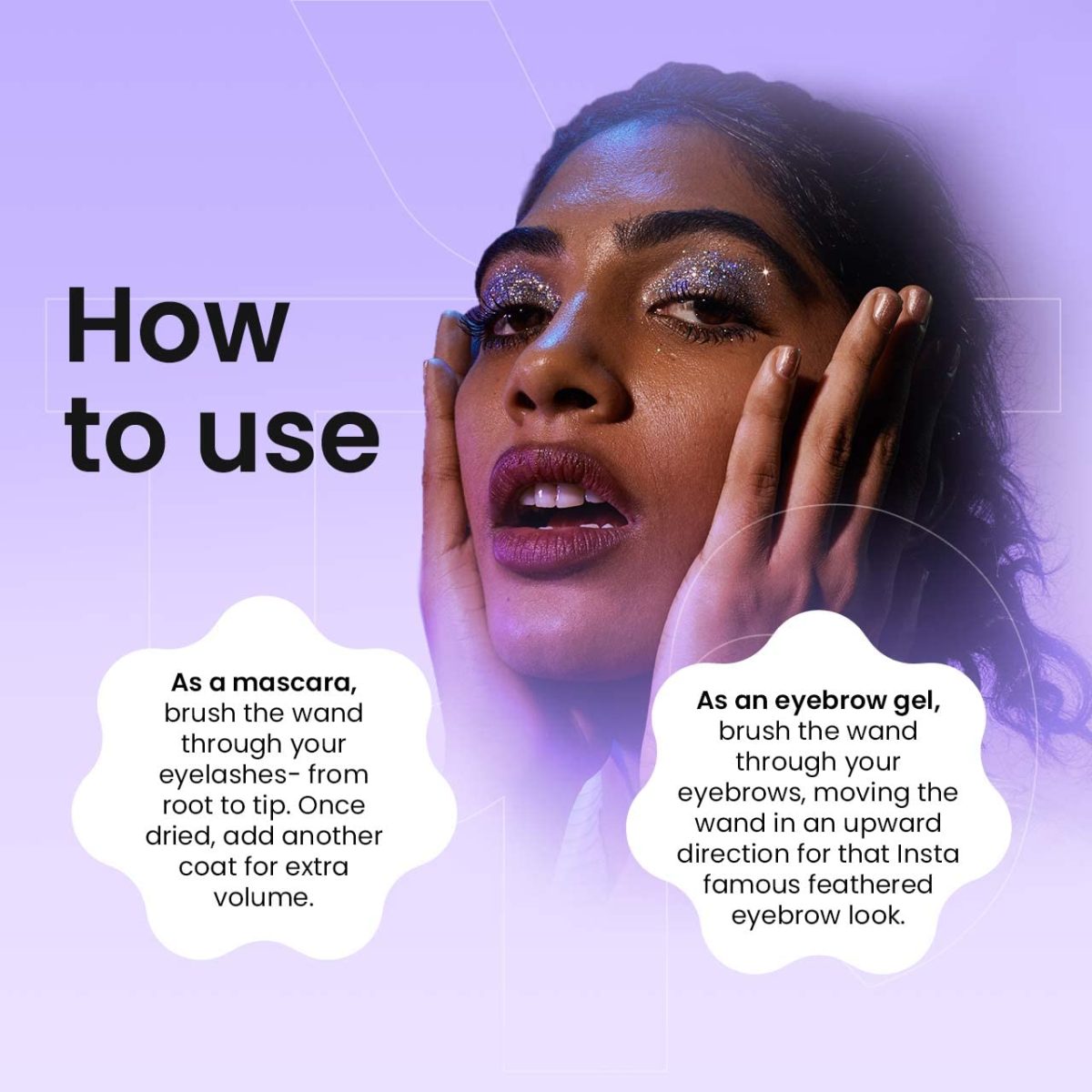FAE Beauty 2-in-1 Volumising Mascara & Brow Gel | Lengthening & Buildable Formula | Easy To Remove | For All Genders | For Lashes & Brows | Vegan (Dark Brown) - Image 4