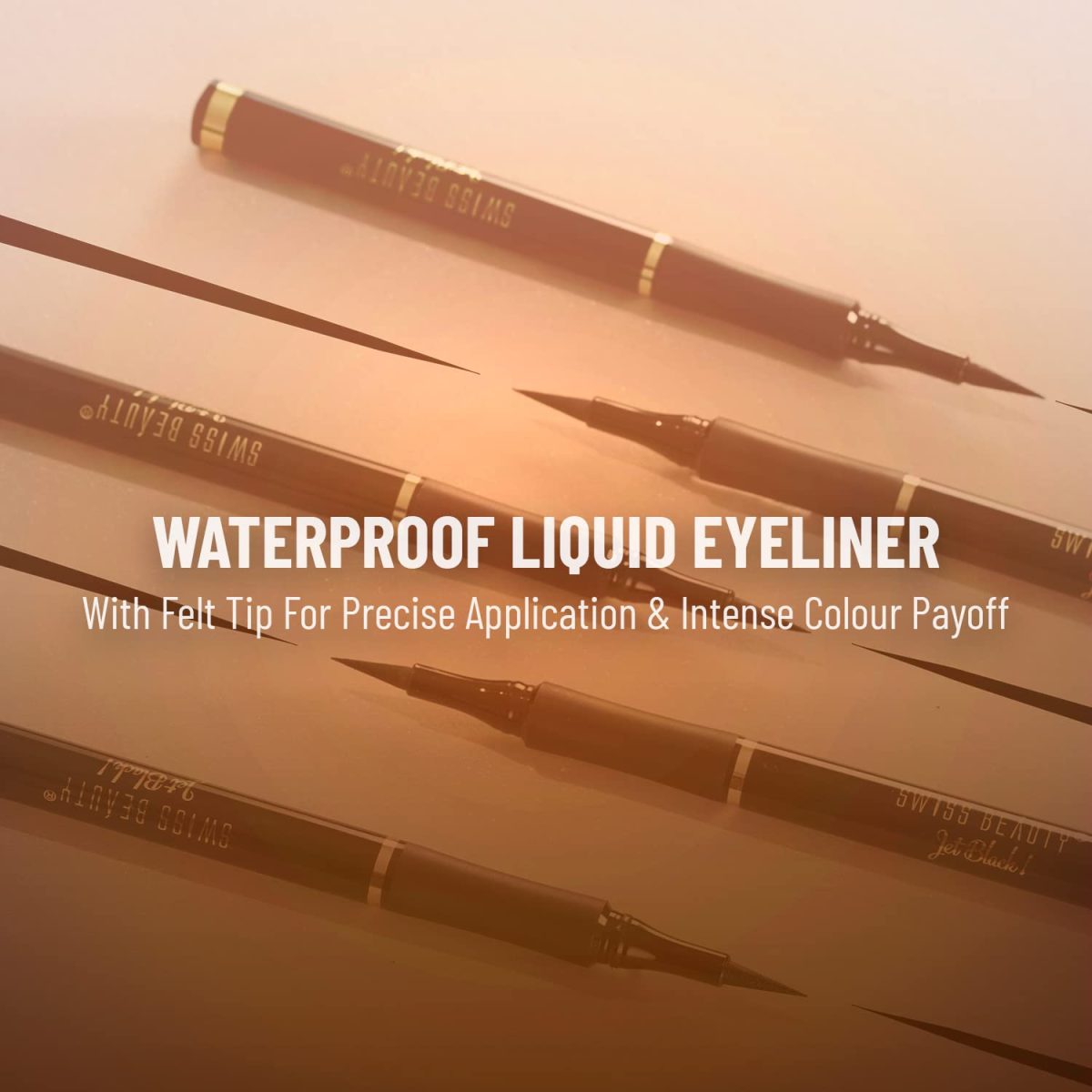SWISS BEAUTY Waterproof And Long Wearing Bold Felt Tip Pen Glossy Eyeliner | Smudge Proof Eye Makeup | Quick Drying | Black, 1.2Ml - Image 4
