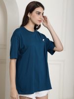 Fabflee Pure Cotton Oversized Baggy Fit Drop Shoulder Latest Aesthetic & Cool Graphic Printed Half Sleeve Tshirt for Women |Trendy Tees |Casual Loose Korean T-Shirt - Image 4