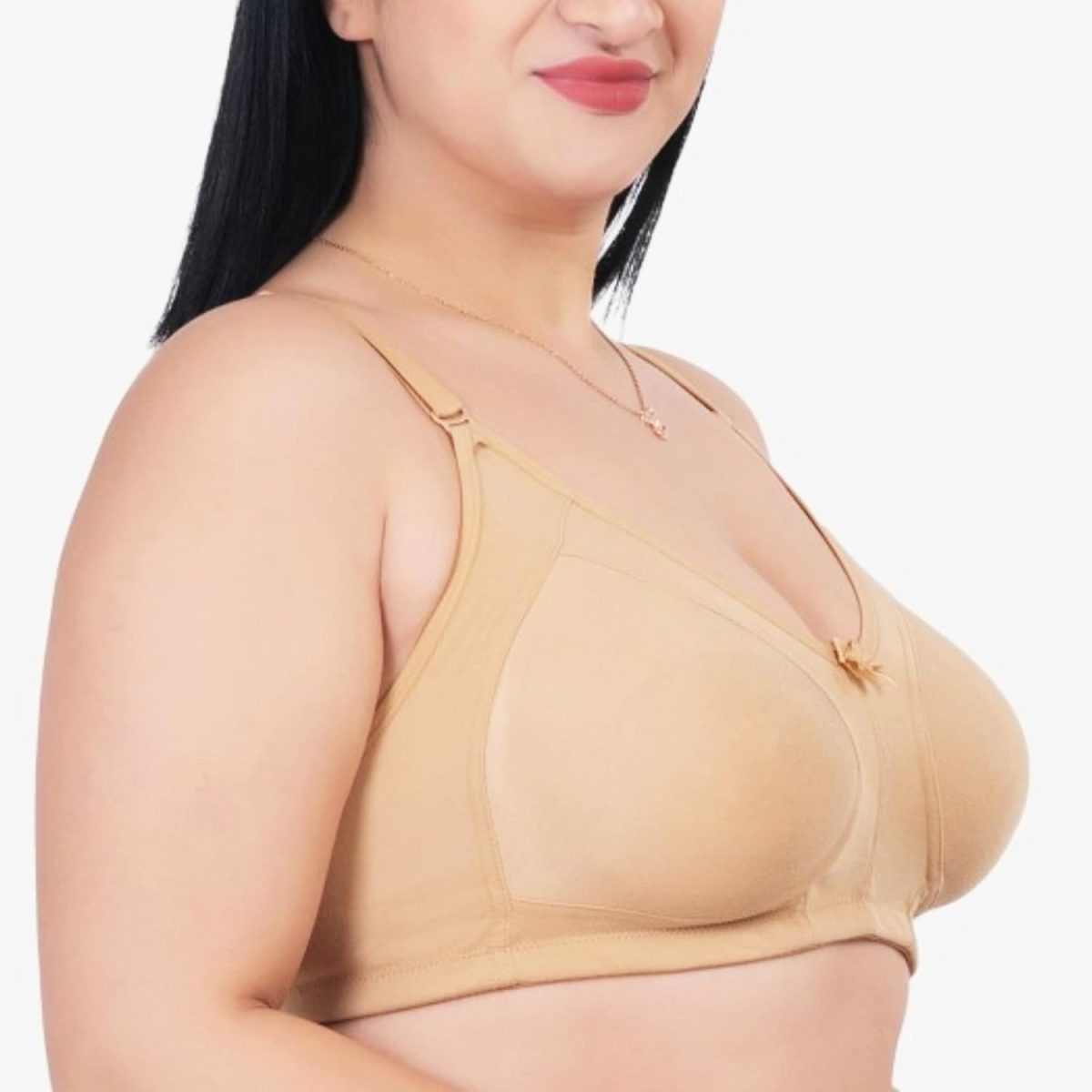 Fashiol Women Cotton Non Padded Wirefree Heavy Big Bust Side Support Full Coverage Minimizer Bra with Detachable Strap Multicolor - Pack of 1 - Image 8