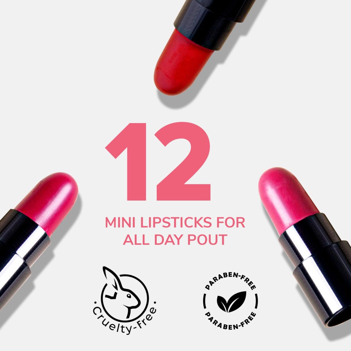 Mila Beauté 12 Creamy Matte Mini Lipstick Kit | Lip Hydrating & Light-weight | Long Lasting Lipsticks for Women | Suitable All Indian Tones | Shade - B 12g - Image 6