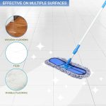 Livronic Plastic Wet And Dry Cotton Pad Floor Mop 67X14X5 (18-Inch Head) With 4 Feet Telescopic Handle Floor Cleaning Mop|Home|Office|Hotels|Hospitals (Set Of 1) (18 Inch Full Set With 1 Extra Pad.) - Image 3