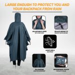 ROCKSPORT Unisex Outdoor Rain Poncho for Adult,Multi Use, Waterproof, Lightweight, Reusable & Packable, One Size Fits Most - Image 3