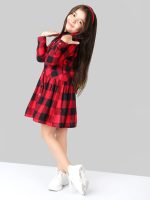 Naughty Ninos Girls Red Checked Shirt Dress for 3 to 12 Years - Image 6