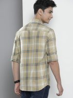 The Indian Garage Co Men's Cotton Slim Fit Checkered Full Sleeves Spread Collar Casual Shirt - Image 5