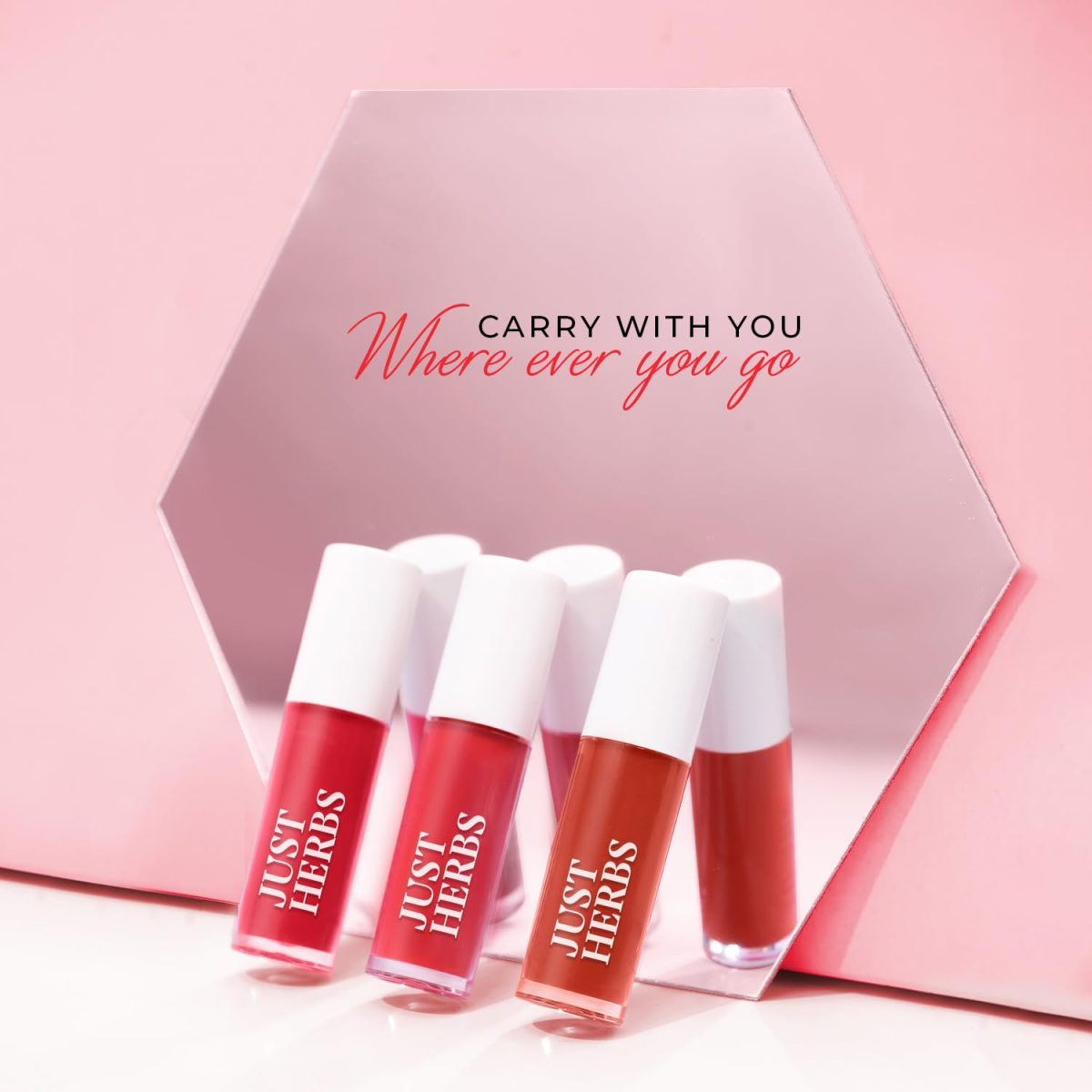 Just Herbs Ayurvedic Liquid Lipstick Kit Set of 5 with Long Lasting Matte Finish, Hydrating & Lightweight Lip Colour, Deeps & Reds - Paraben & Silicon Free - 5 ml - Image 3