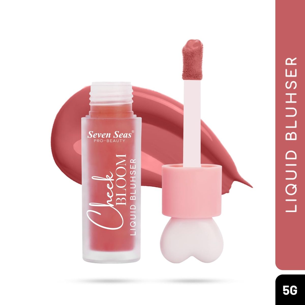 Seven Seas Cheek Bloom Liquid Blusher & Lip Gloss | Highly Pigmented | Long-lasting | Waterproof | Buildable & Blendable | All Skin Types | (Shade- 04 Natural Blush-5g) - Image 3