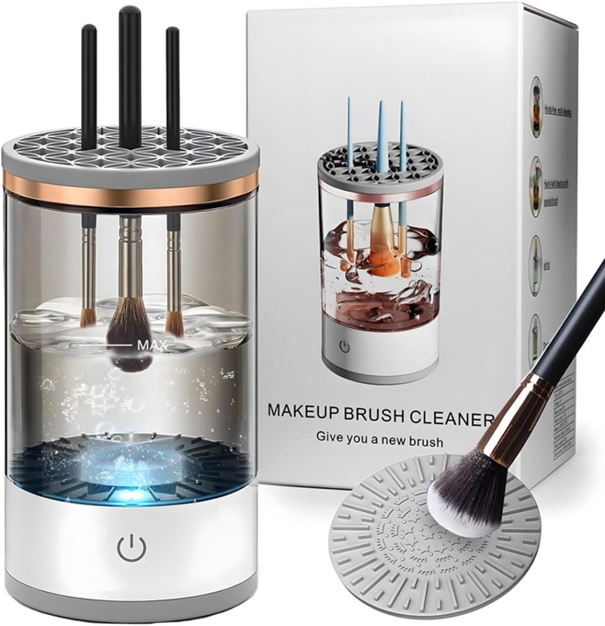XENGVA Makeup Brush Cleaner, Electric Makeup Brush Cleaning Machine, USB Automatic Spinning Makeup Brush Cleaner for All Size Makeup Brush, Great Gift for Women Girls - Image 3
