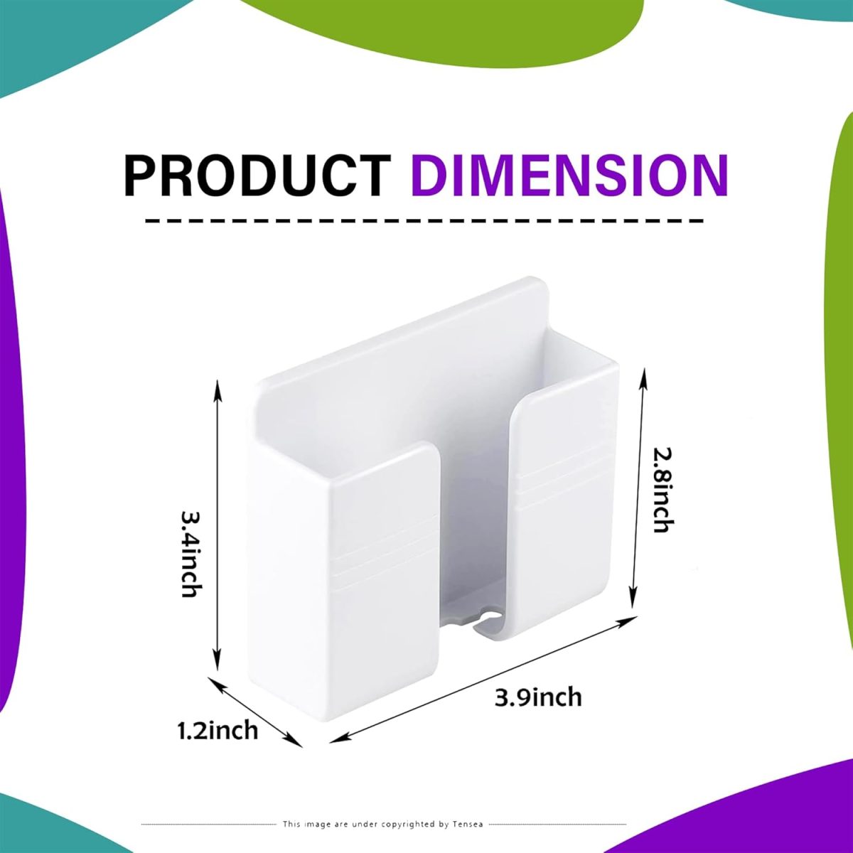 Tensea Mobile Phone Charging Stand, Multi-Functional Storage Holder, Bedside Fixed Rack, Bedroom, Office Accessories, Acrylonitrile Butadiene Styrene, White 01, Portable Electronic Devices - Image 5