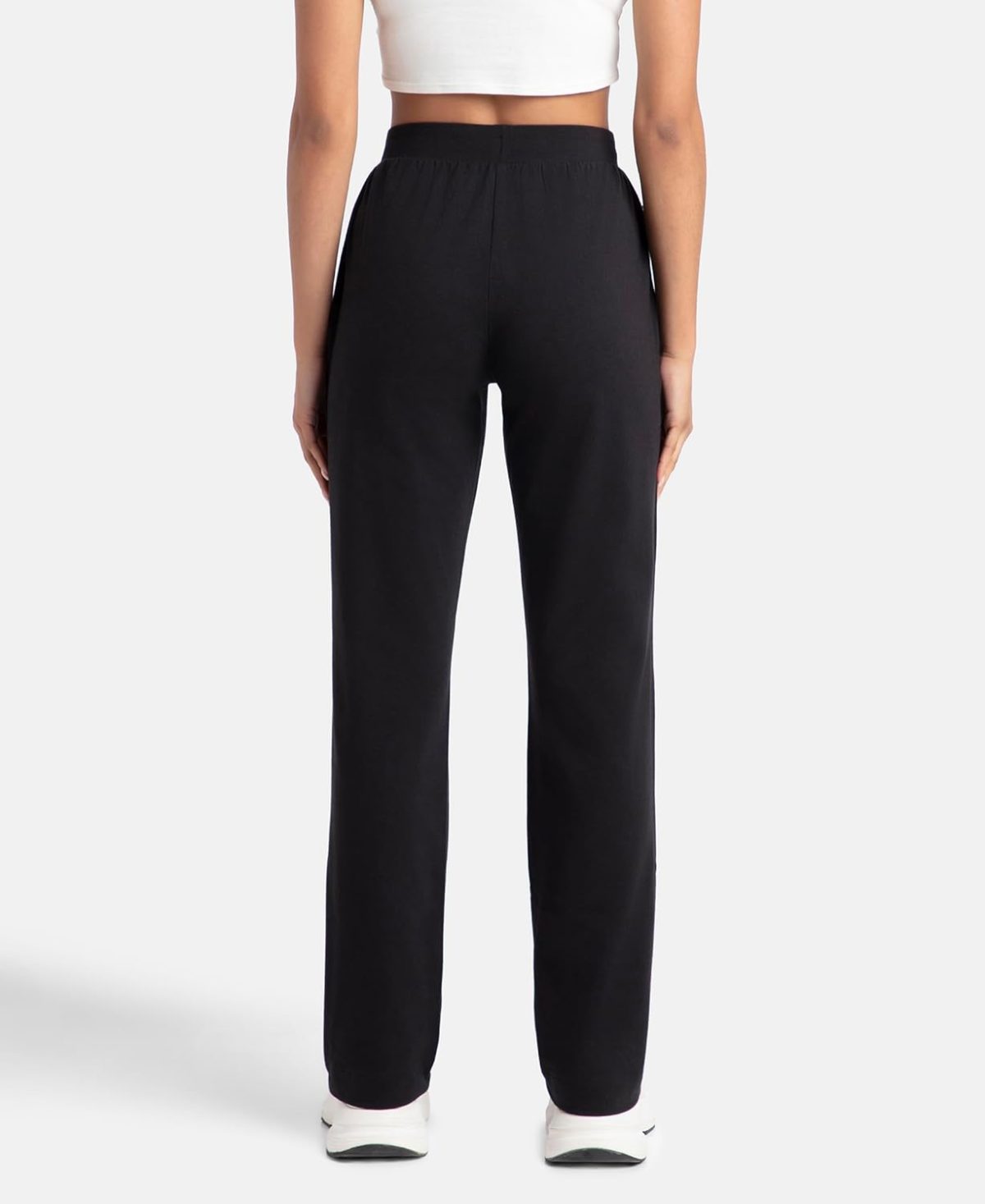 Jockey 1302 Women's Super Combed Cotton Elastane Stretch Mid Rise Relaxed Fit Trackpants with Side Pockets - Image 3