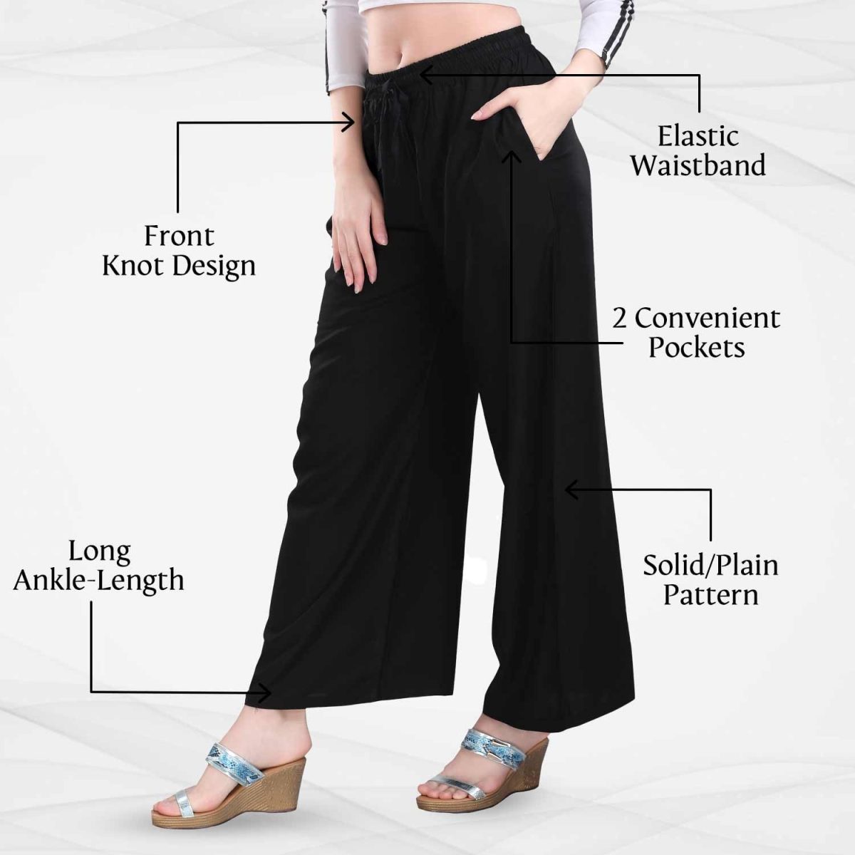 TRASA Women's and Girls Cotton Reyon Regular Fit Palazzo Pants - Available Size - L, XL, 2XL, 3XL - Image 3