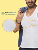 Amul Comfy Men's Pure Cotton White Vest Pack of 5 - Image 4