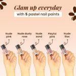 Coloressence Naturally Yours Nail Kit With Pastel & Nude Shades | Free Remover | Chip Resistant and Quick Dry | Set of 5 Paints & 1 Remover - Image 3