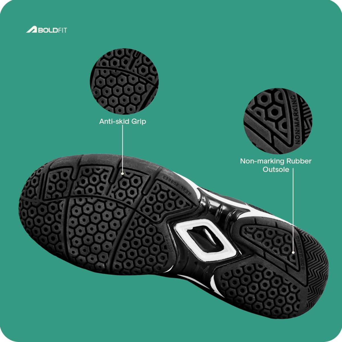 Boldfit Badminton Shoes Shuttle Non Marking Shoes for Badminton Men Light Badminton Shoes for Women & Badminton Shoes Men Breathable Non Marking Shoes for Badminton Anti Skid Pickleball Shoes Black 08 - Image 6