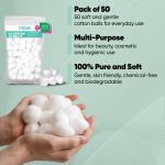 VEGA Cotton Ball for Eye, Face Makeup and Nail Paint Remover (Pack Of 50) - Image 6