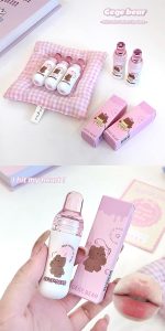 Gege Bear Milk Velvet Lip Glaze | Milk-Infused Matte Lip Gloss for Soft, Smooth Lips | 6 Shades with Plush Hydration | Long-Wearing Velvet Texture | Non-Sticky & Comfortable Formula (06# Lychee, 2.5g) - Image 4