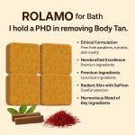 ROLAMO ghar Magic Soap with Sandalwood and Saffron for Body Tan Removal| Paraben Free | Chandan & Kesar Bath Soap | Handmade Soaps For Glowing | Skin Brightening Soap For Men & Women - Image 3