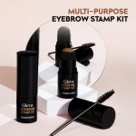 Gleva Eyebrow Stamp & Stencil Kit - Vegan Long-Lasting Stamping Powder With 10Pcs Reusable Thin & Thick Stencils for Perfect Brows (Black) - Image 5