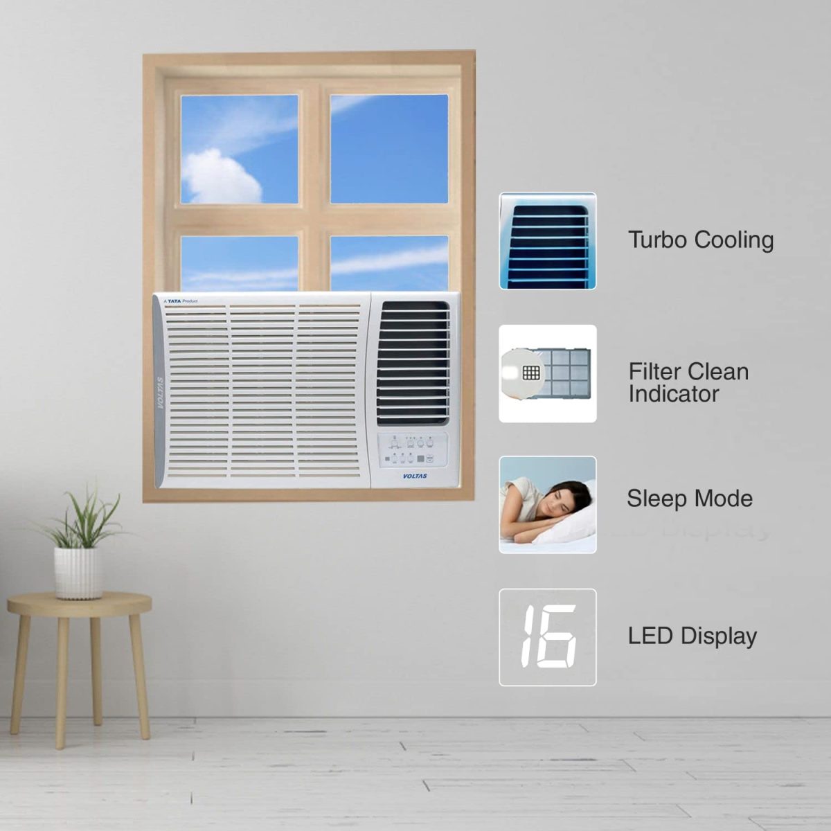 Voltas 1.5 Ton 3 Star, Inverter Window AC (Copper, 2-in-1 Adjustable Mode, 183V Vertis Elite, White) - Image 4