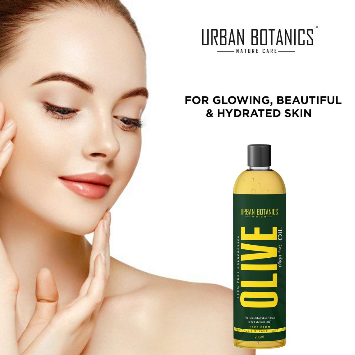 UrbanBotanics® Pure Cold Pressed Olive Oil For Hair and Skin, 250ml - Image 3