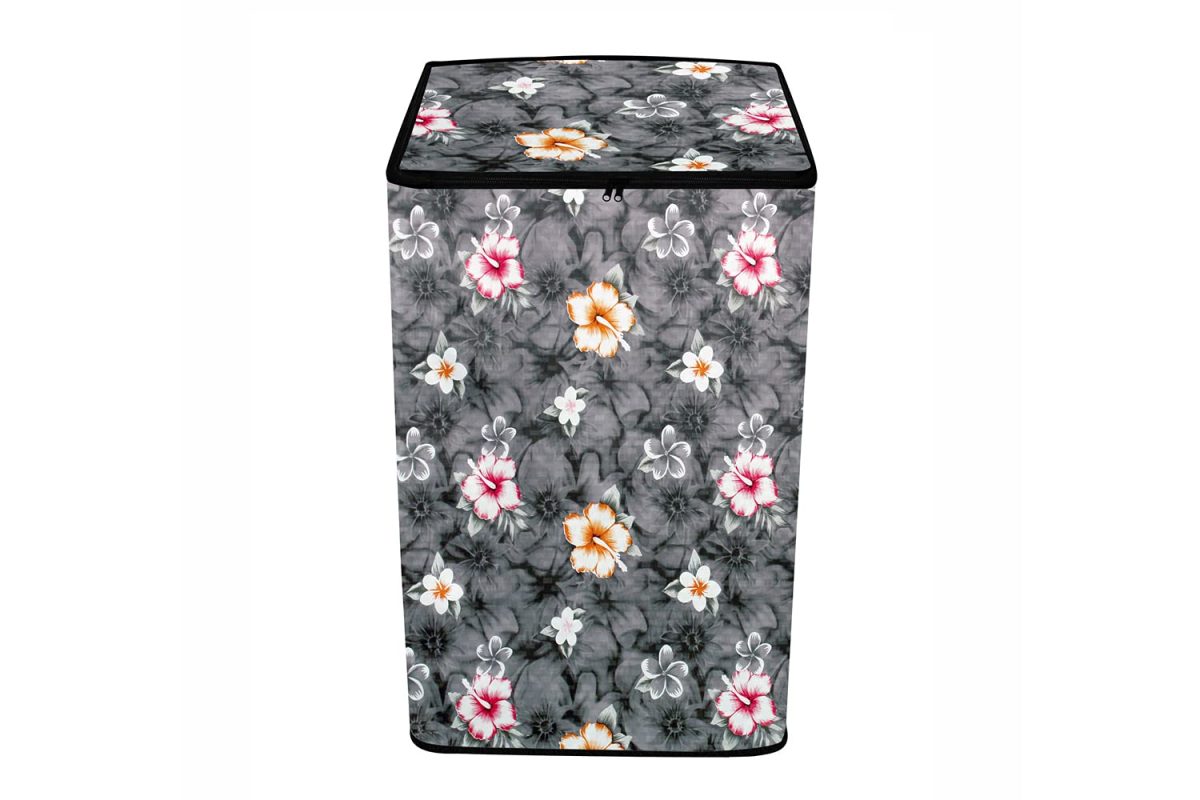 The Furnishing Tree Washing Machine Cover Floral Grey Compatible for Godrej 7.5 Kg Fully-Automatic Top Loading WTEON ADR 75 5.0 FDTH GPGR - Image 5