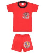 SR Kids Boys Cotton Half Sleeve Rib Neck Self Design Tshirts and Shorts Multi-Color Pack of 3 - Image 3