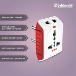Goldmedal Spice 3-Pin 240V Universal Travel Adaptor with LED Indicator (White) - Pack of 1, Compatible with Worldwide Plugs - Image 3