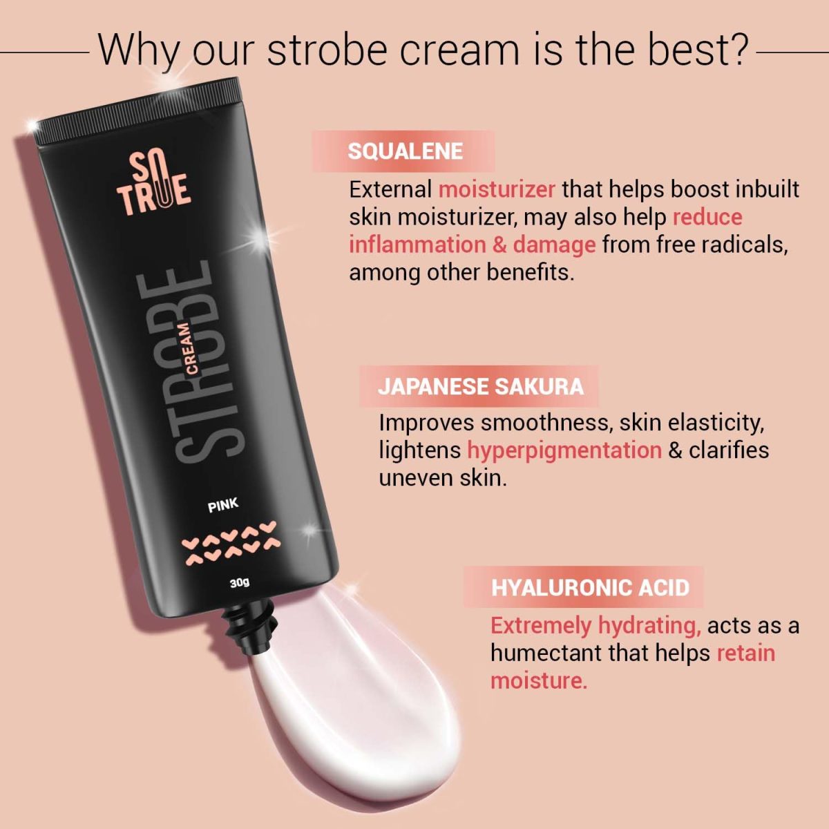 Sotrue Strobe Cream Pink for Face Radiance, Multipurpose Strobe Cream, Dewy Glazed Instant Glow, Highlighter For Face, Boosts Hydration, For All Skin Types, 30g - Image 4