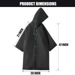Pivalo EVA Waterproof Rain Coat Hooded Universal Outdoor Water Resistant Portable Suit for Men Women Boys & Girls (Universal Size,1 Pc Black) - Image 3