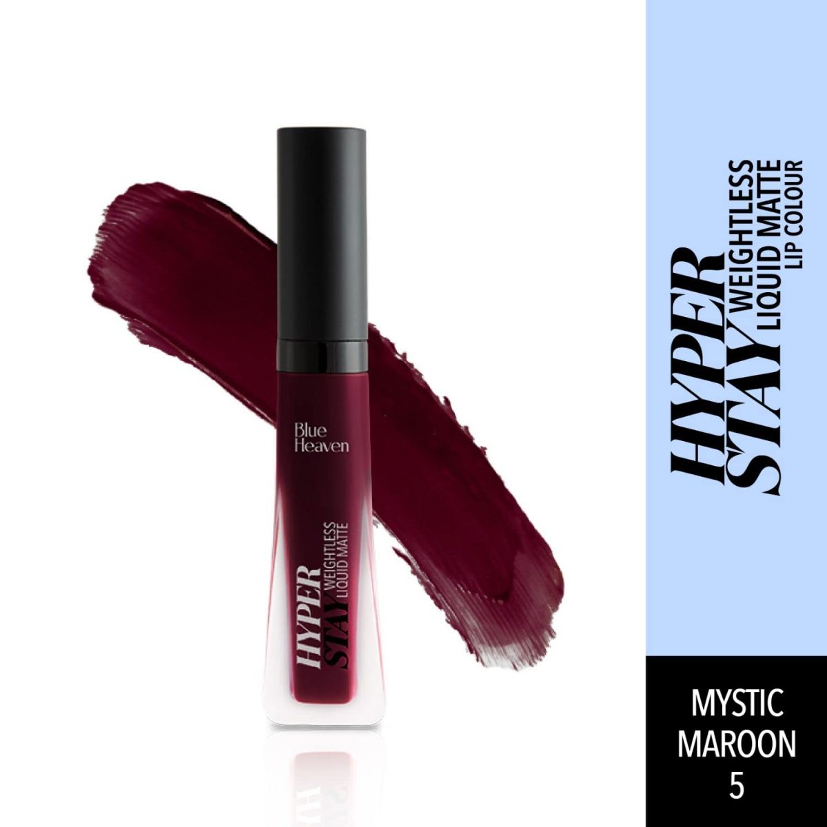 Blue Heaven Hyper Stay Weightless Liquid Matte Lipstick | Long-lasting & Smudge Proof | Non-Transfer Matte Lipstick for Women| Mystic Maroon-05 | 6ml - Image 2