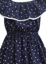 A.T.U.N. (ALL THINGS UBER NICE) Girl's Cotton Skater Knee-Long Knee Length Dress (Gdrs Cel NPD_Navy), Blue, 7-8 Years - Image 3