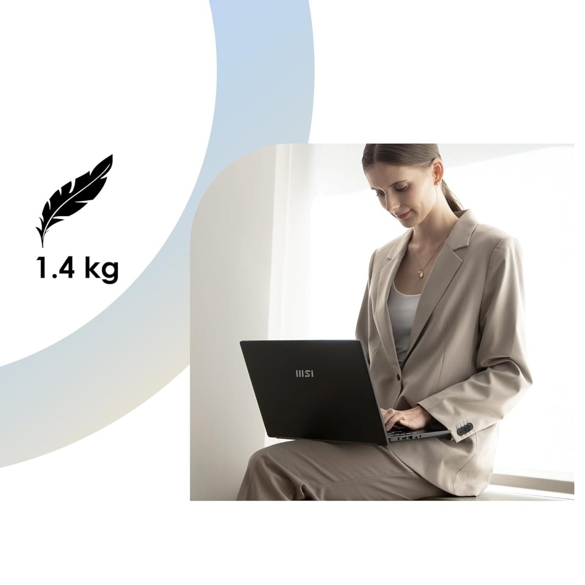 MSI Modern 14, AMD 7th Gen. Ryzen 7 7730U, 36CM FHD 60Hz Laptop(16GB/512GB NVMe SSD/Windows 11 Home/MSO 2021/AMD Radeon Graphics/Classic Black/1.4Kg), C7M-285IN - Image 3