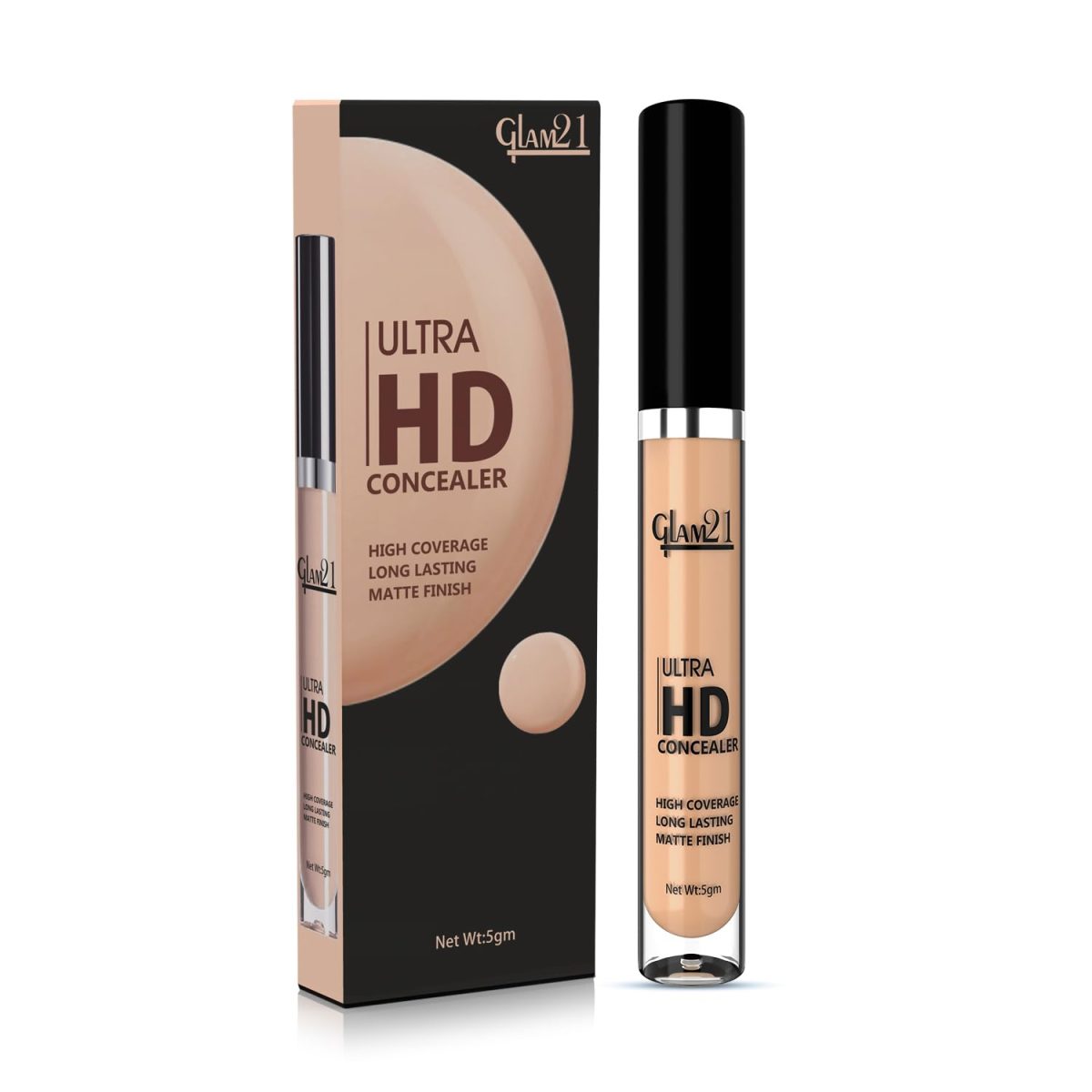 Glam21 Ultra HD Liquid Concealer for HD Finish | Non-sticky Long-lasting Matte Finish | | Easy-gliding Applicator | Hide Pores, Skin Acne, Scars, Blemishes | 5gm, Medium Warm - Image 7