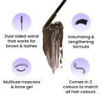 FAE Beauty 2-in-1 Volumising Mascara & Brow Gel | Lengthening & Buildable Formula | Easy To Remove | For All Genders | For Lashes & Brows | Vegan (Dark Brown) - Image 2