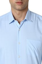 Peter England Men's Everday Regular Fit Solid Shirt | Cotton Rich | 5-Pin Pocketing - Image 4