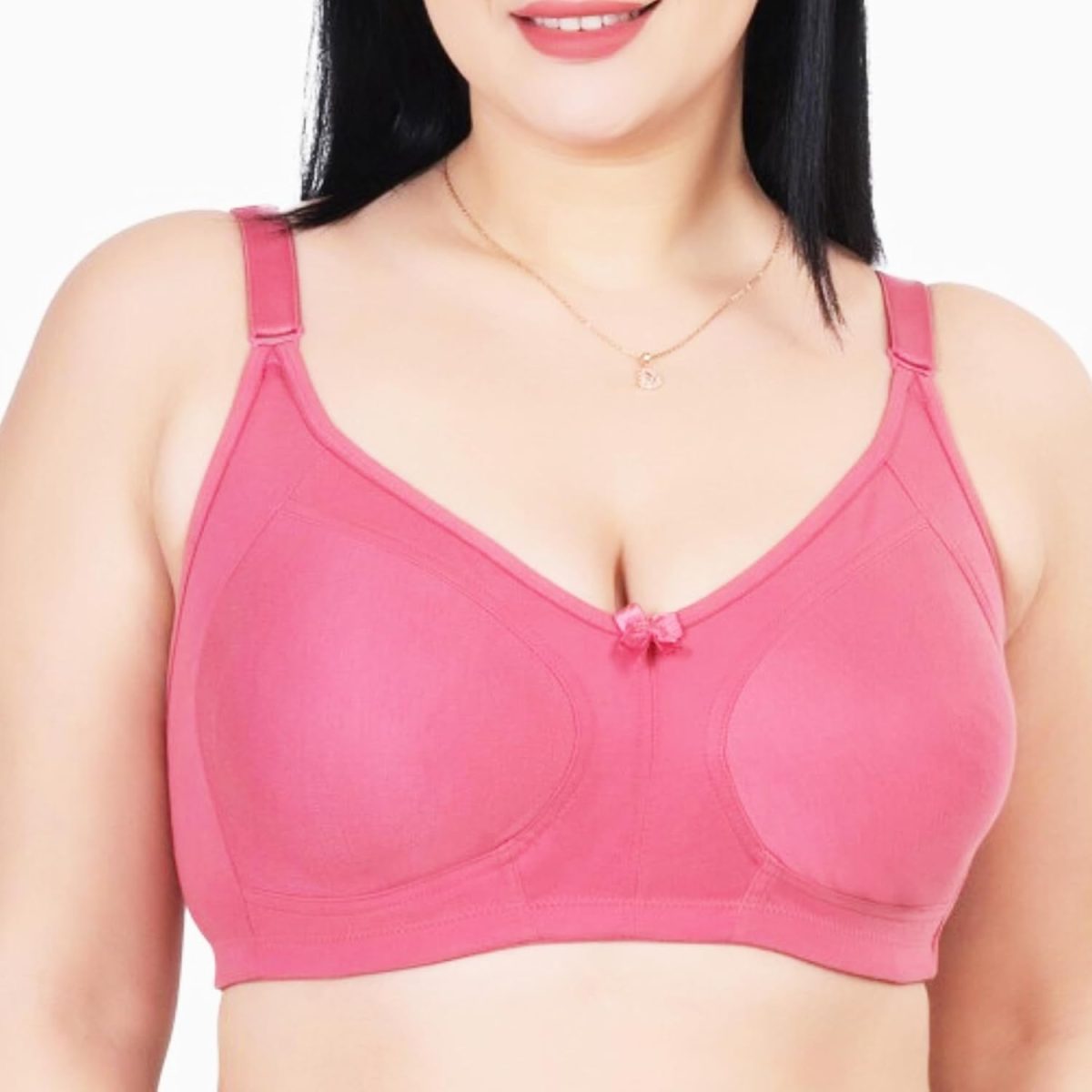 Fashiol Women Cotton Non Padded Wirefree Heavy Big Bust Side Support Full Coverage Minimizer Bra with Detachable Strap Multicolor - Pack of 1 - Image 3
