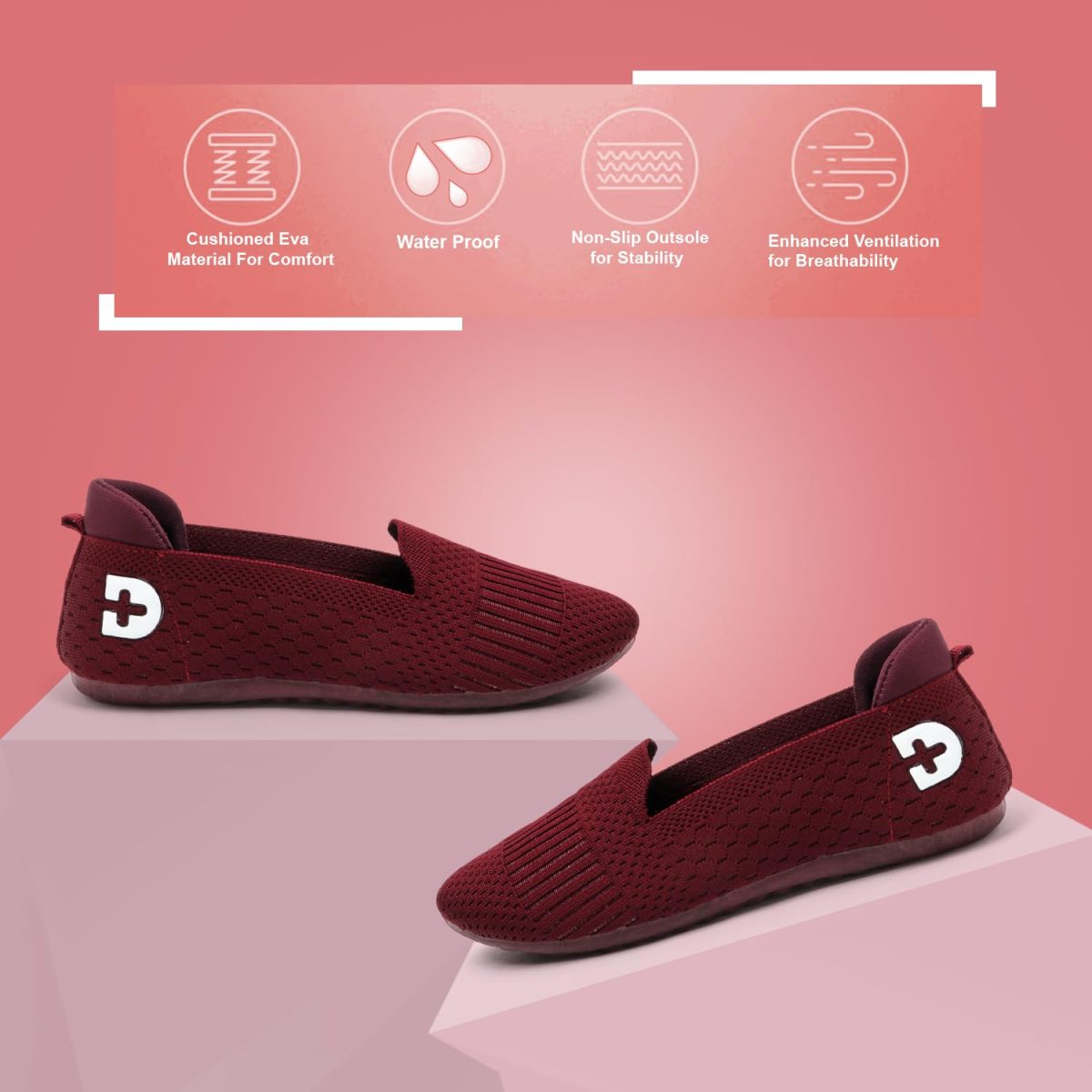 DOCTOR HEALTH SUPER Knitted Comfortable Stylish Classy Ballerina | Premium Flat Jutis Bellies | Non Slip Lightweight Shoes Bellies For Women | Dailywear Slip-On Flat Jutis | Trendy Women Jutis Bellies - Image 8