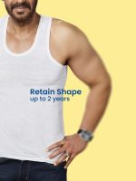 Amul Comfy Men's Pure Cotton White Vest Pack of 5 - Image 6