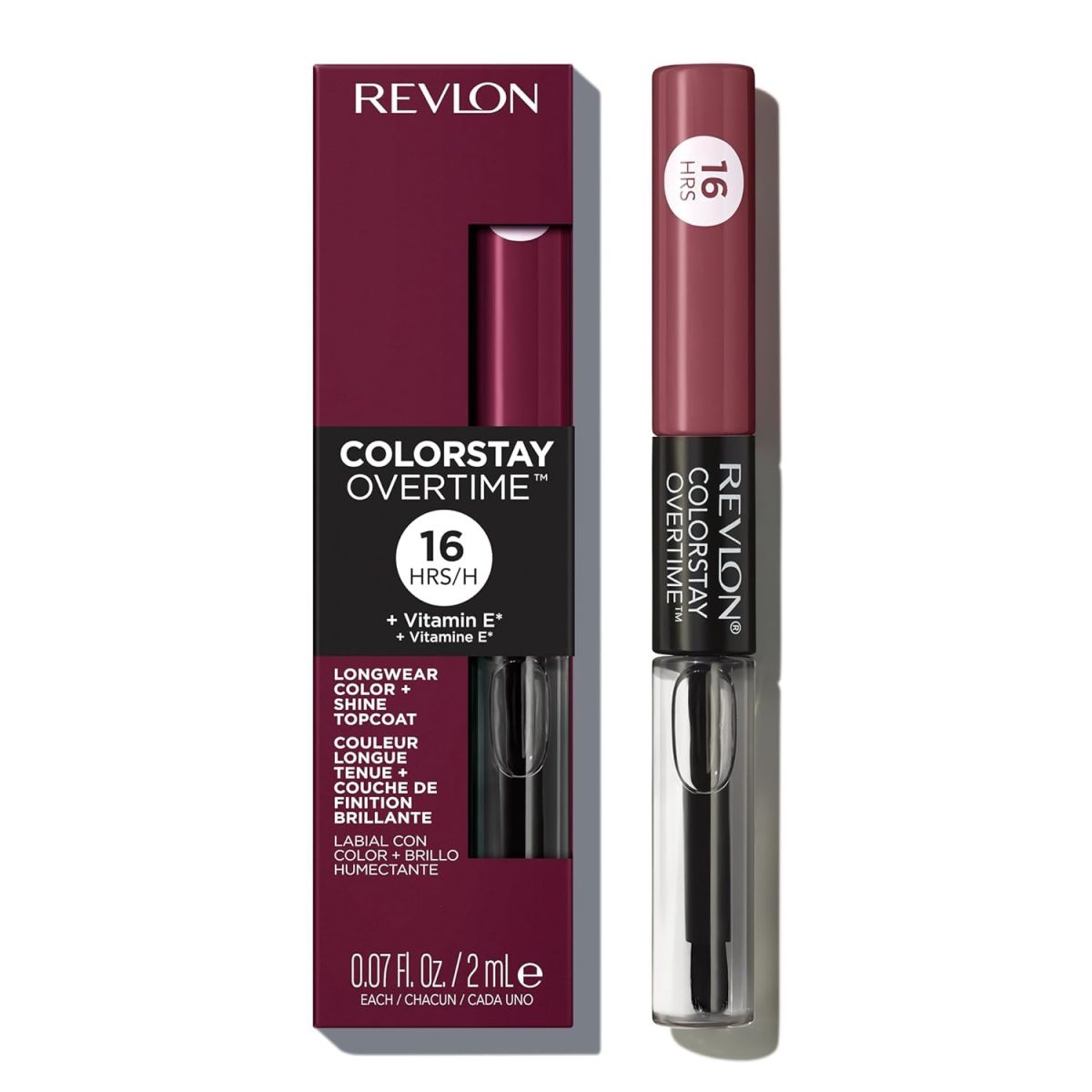 REVLON Colorstay Overtime Lipcolor, Long-wearing, Shiny Lip color, Kiss proof & Smudge Proof. 99% Moisturizing ingredients, Relentless Raisin - (270) - Image 5