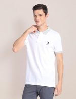 U.S. POLO ASSN. Men's Ribbed Collar Pure Cotton Slim Fit Polo Shirt - Image 2
