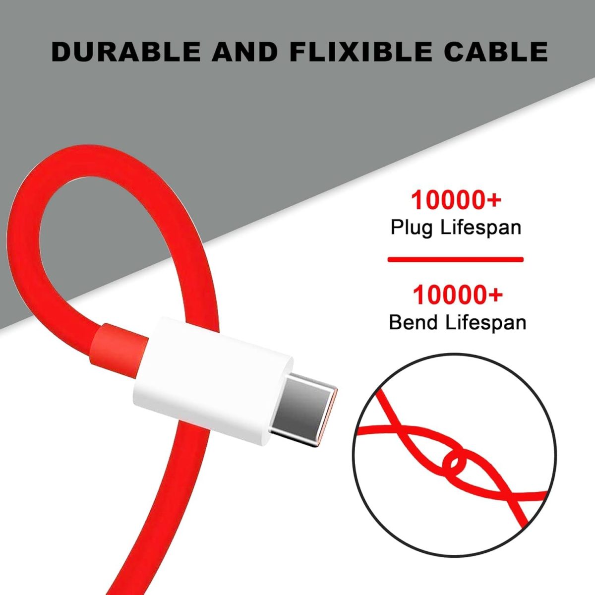 Original Oneplus 100W USB to Type C 1 meter Fast Charging Cable Compatible with oneplus 13,13r,12,12r,11,11r,10r,10t,10,10 pro,9 pro,9rt,8,8t,Nord 4,3,2,Ce 4,3,2,Ce4 lite,Ce3 lite, Red - Image 2