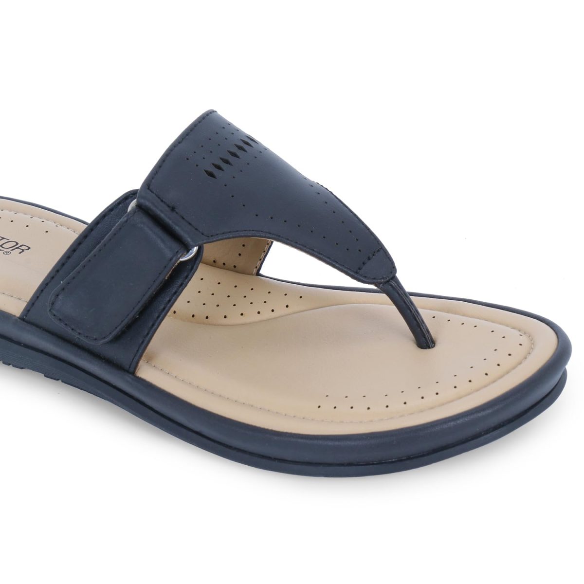 DOCTOR EXTRA SOFT Women's Flat Memory Foam Slippers/Flip-Flops Fashion Stylish Casual Comfortable Diabetic Orthopedic Lightweight Synthetic Slip-on Sandals with Adjustable Strap for Girls & Ladies D-608 - Image 4