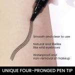ZEYFLEEB 4 Point Eyebrow Pencil Black,Waterproof Microblading Eyebrow Pencil with a Micro-Fork Tip Applicator Creates || Black Fine Sketch Liquid Eye Brow Tattoo Tint Pen - Image 3