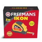 FREEMANS IKON 5m:19mm Steel Inchi Measuring Tape - 5m (Yellow & Black) With Unbreakable ABS case || Soft Grip Bi-material Case || Auto-lock and Belt Clip - Image 2