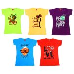 Ezee Sleeves Combo of Girl's Cotton T-Shirt & Top/Half Sleeves T-Shirts for Girls - Pack of 5(Multicolour) - Image 2