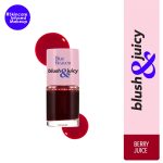 Blue Heaven Blush & Juicy Lip & Cheek Tint Infused With Pomegranate & Strawberry Extract|Multipurpose 3 In 1 Lip Tint|Long Lasting,Water Proof & Hydrating Liquid Blush,Berry Juice,9Ml,Glossy - Image 2